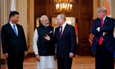 Моди, Си , Путин и грустный Трамп