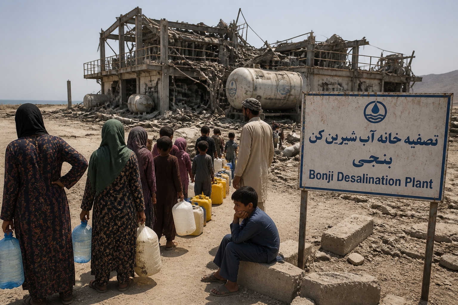 US airstrike on desalination plant in Bongji village 
