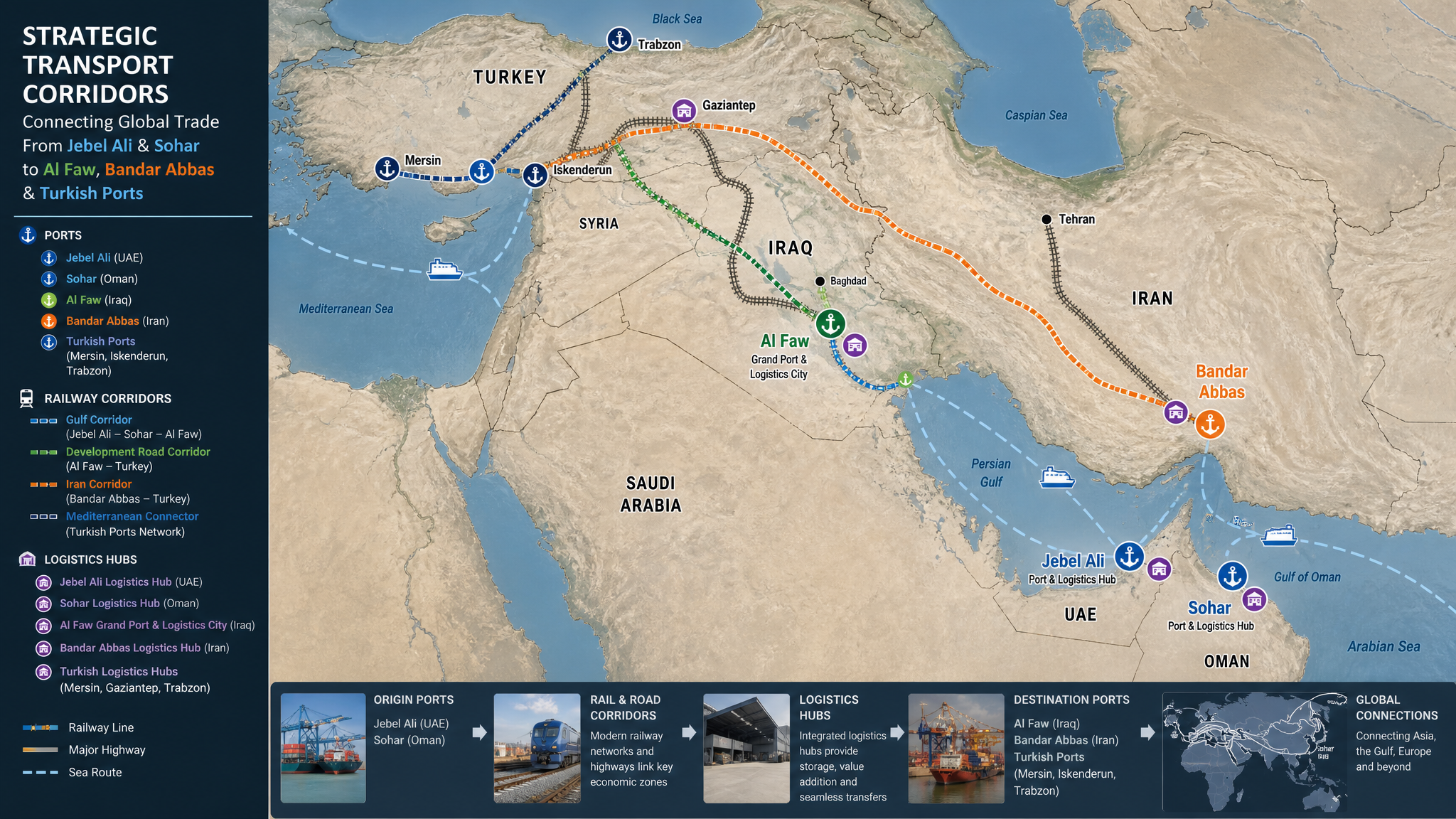 transport corridors of the Middle East